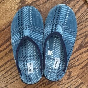 Blue Plaid Unisex Slippers